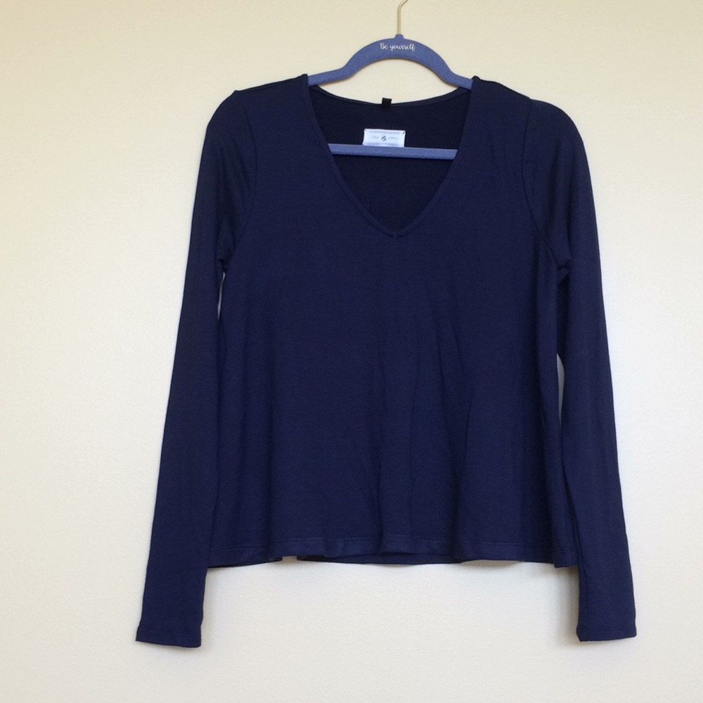 Soft Navy Long Sleeve Top